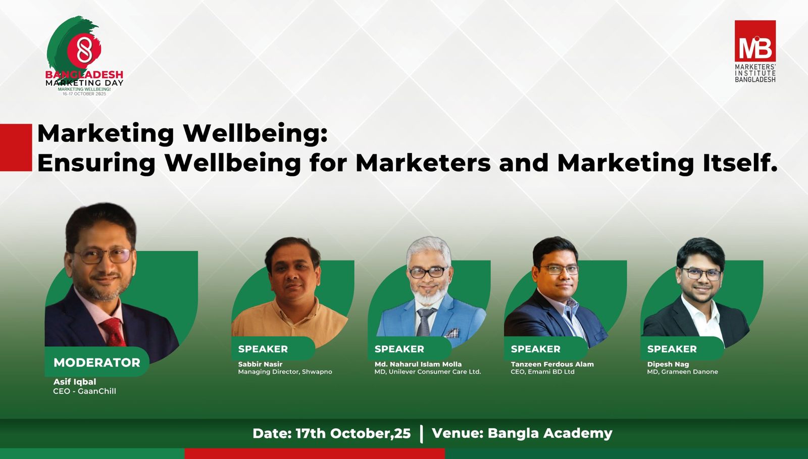 Panel 1. Marketing Wellbeing at 11:00 am